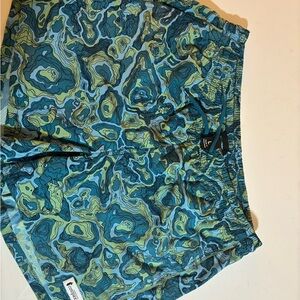Cotopaxi Blue and Green Patterned Swim Trunks